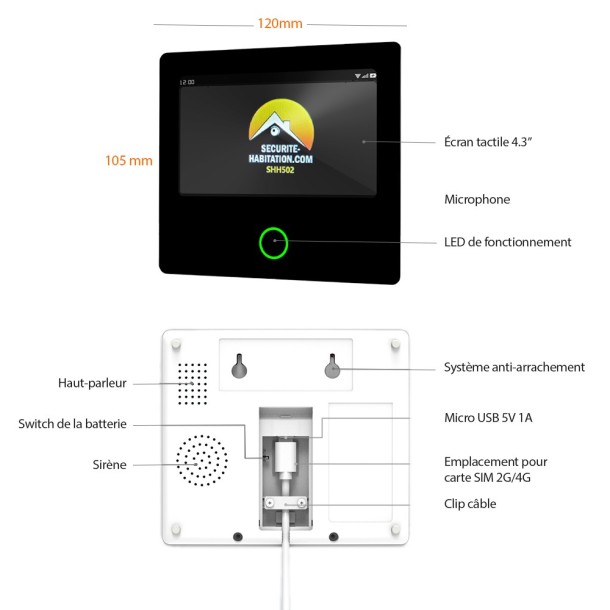 Kit d'alarme sans fil 4G Wifi SHH502 - L